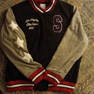 NWOT UNISEX SKETCHERS BUTTON UP NAVY/GRAY/RED/WHITE DIVERSE JACKET /SWEATSHIRT